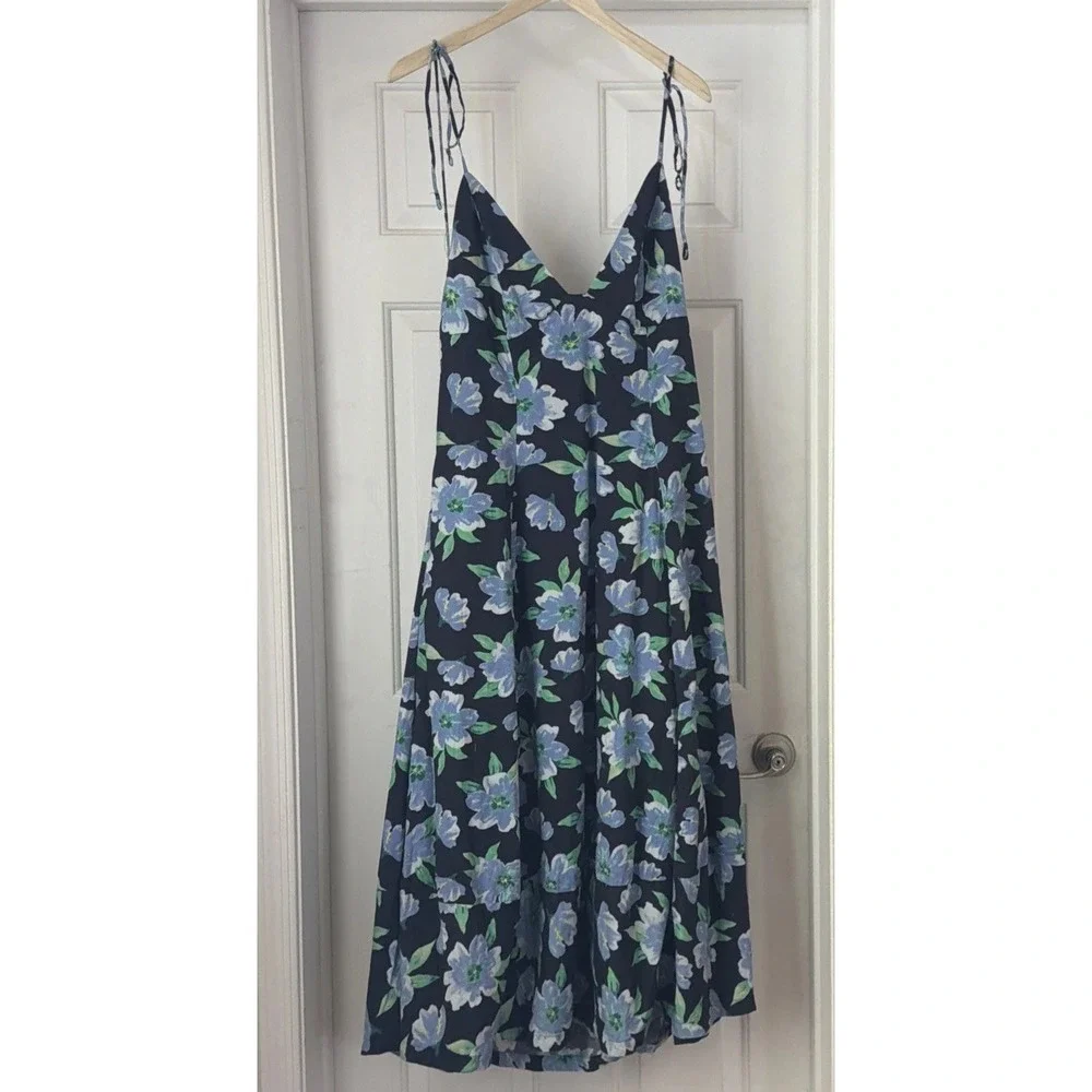 Free People Stunning Finer Things Midi Floral Dress Blue Stunning Sz XS X-Small